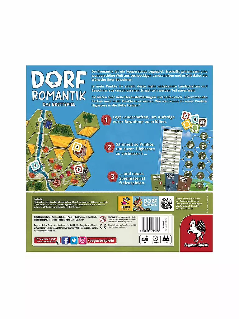 Pegasus Dorfromantik Spiel Des Jahres Keine Farbe